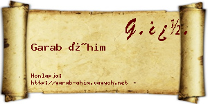 Garab Áhim névjegykártya